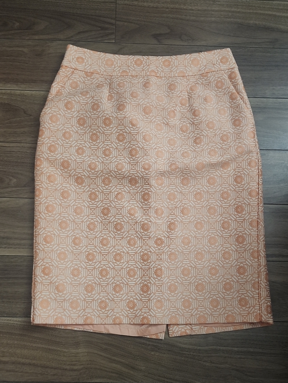 Pencil Skirt Peach Patterned
